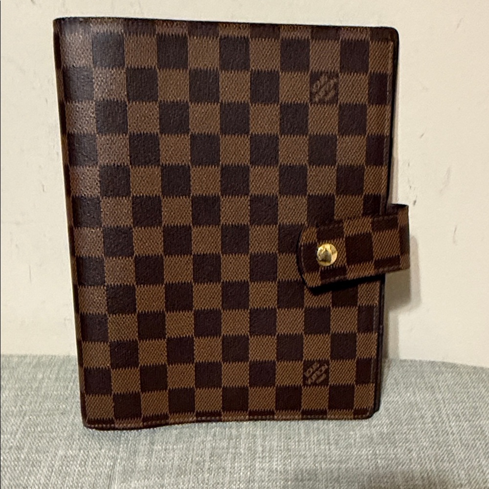 LV- Checkered Brown Planner Cover